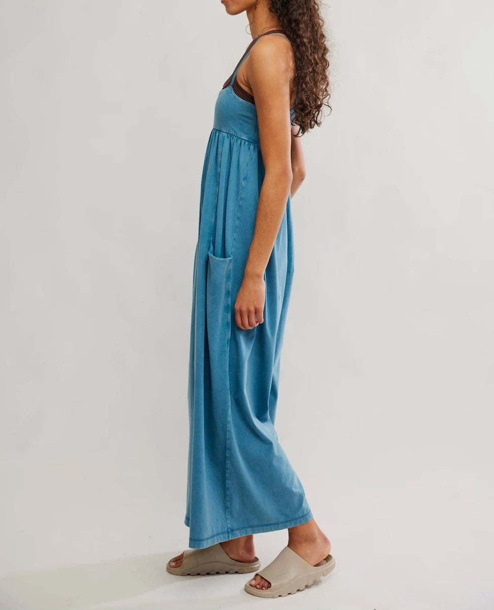 FREE PEOPLE MOVEMENT HOT SHOT STRAPPY ONESIE RIPTIDE