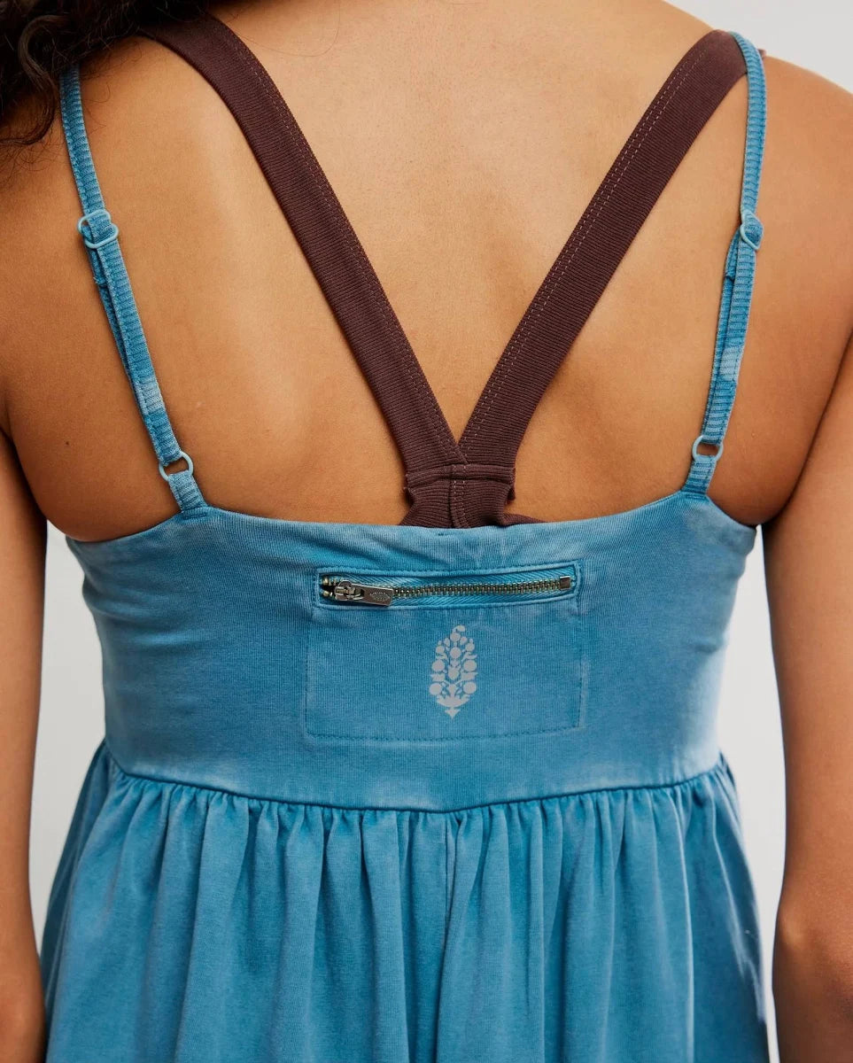 FREE PEOPLE MOVEMENT HOT SHOT STRAPPY ONESIE RIPTIDE