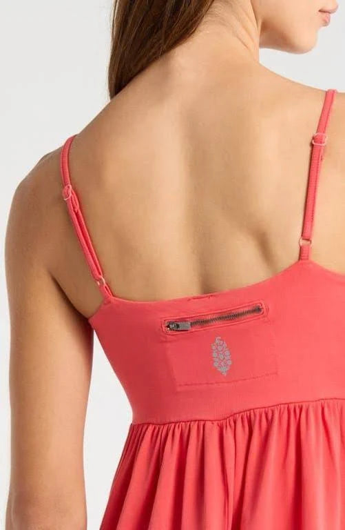 FREE PEOPLE MOVEMENT HOT SHOT STRAPPY ONESIE GRAPEFRUIT