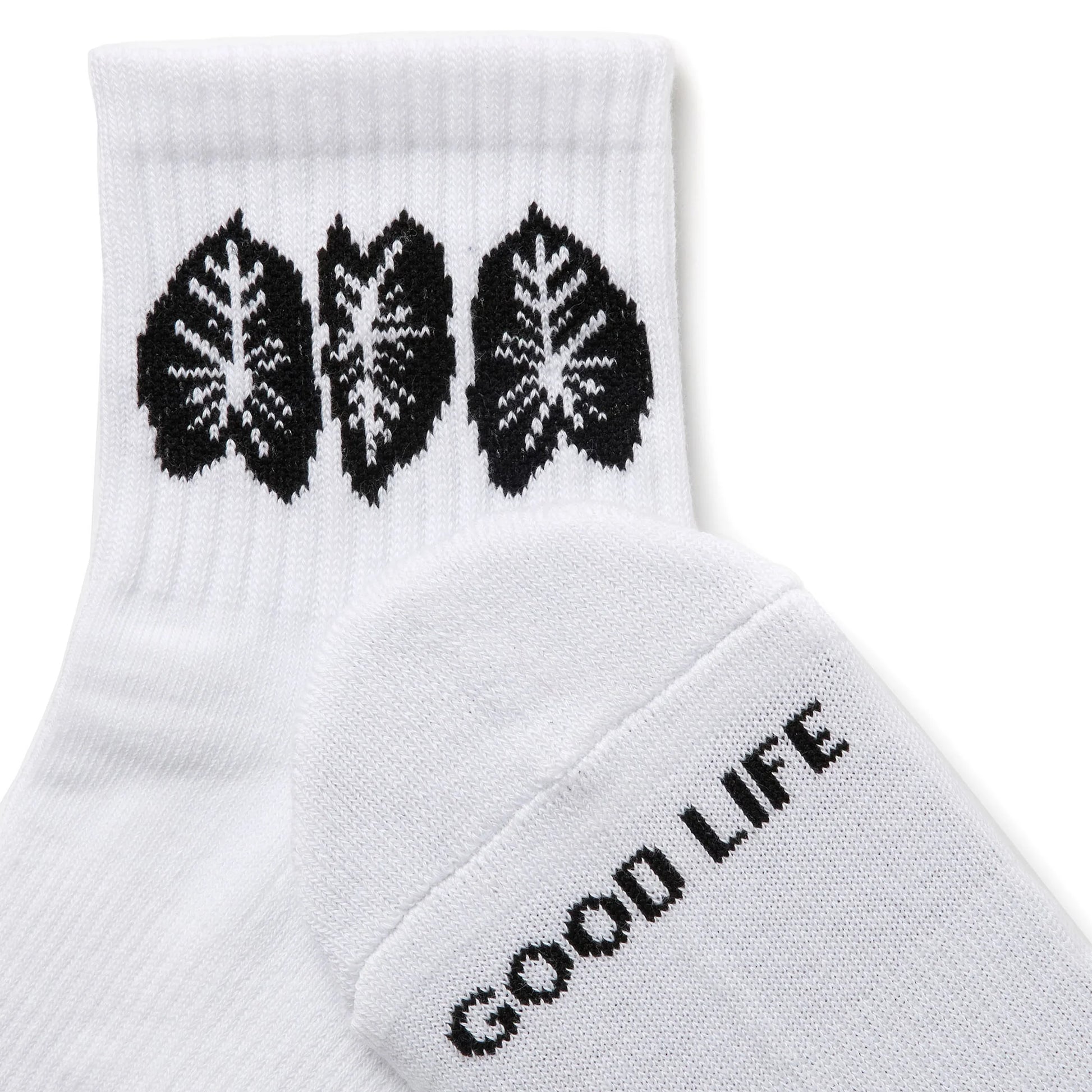 ALOHA COLLECTION KALO SHORTIE SOCKS BLACK WHITE