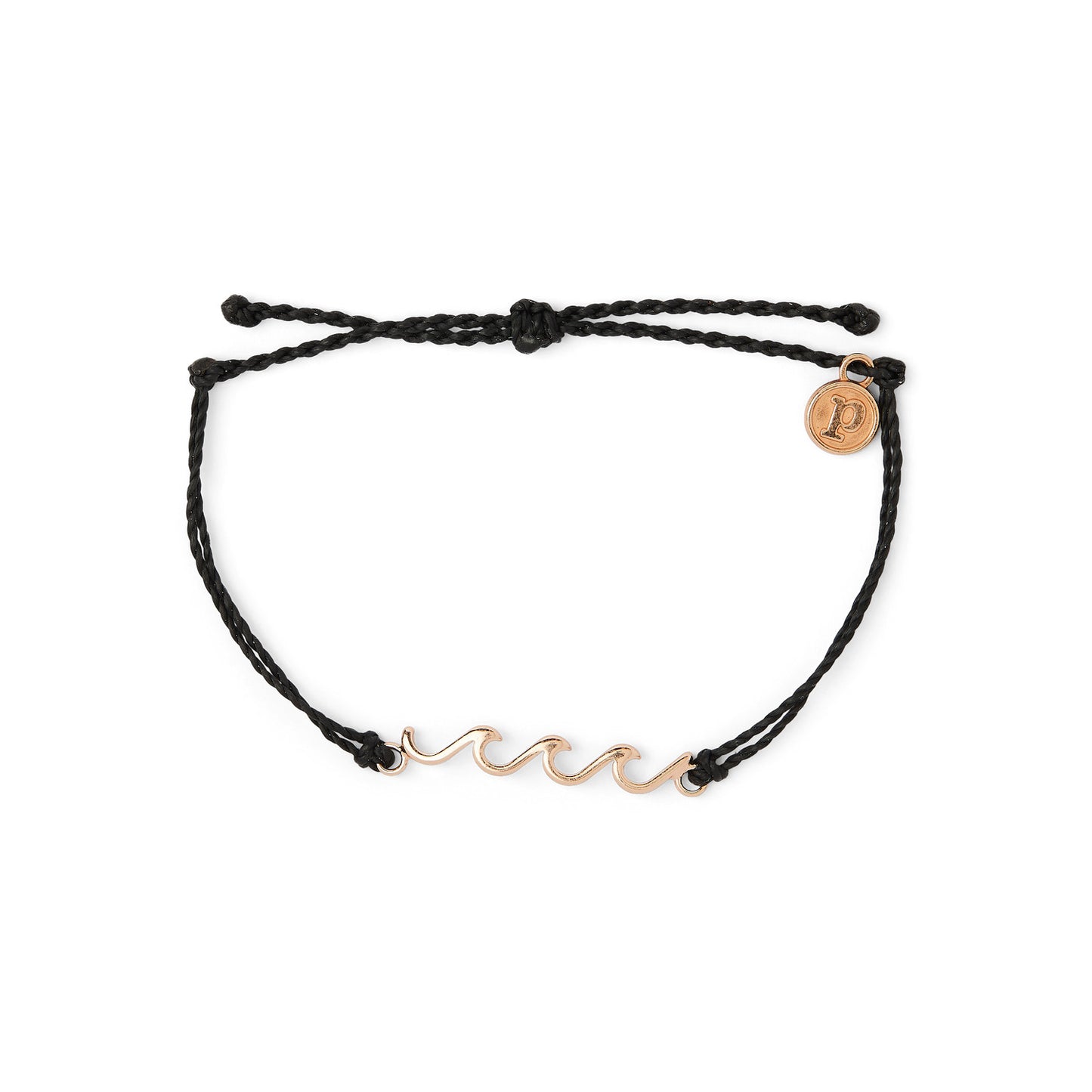 PURA VIDA DELICATE WAVE BRACELET ROSE GOLD BLACK