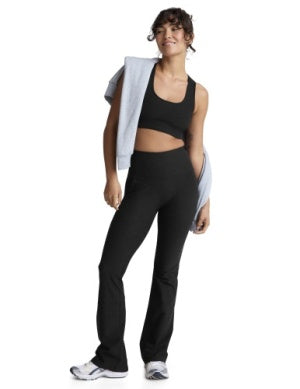 BEYOND YOGA SPACEDYE HIGH WAISTED PRACTICE POCKET BOOTCUT PANT DARKEST NIGHT
