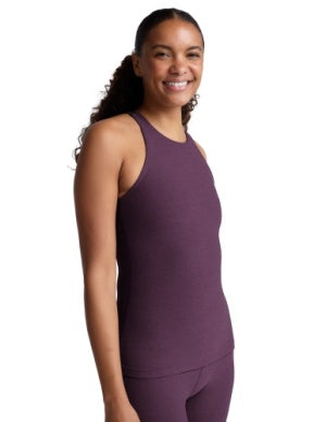 BEYOND YOGA SPACEDYE REFOCUS CROPPED TANK  BRILLIANT RASBERRY HEATHER