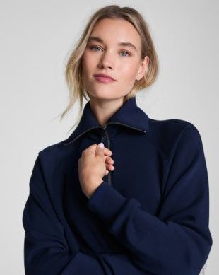 SPANX AIR ESSENTIALS HALF ZIP ESSENTIAL NAVY