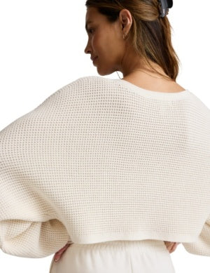 BEYOND YOGA READY FOR BARRE CROPPED SWEATER DOV