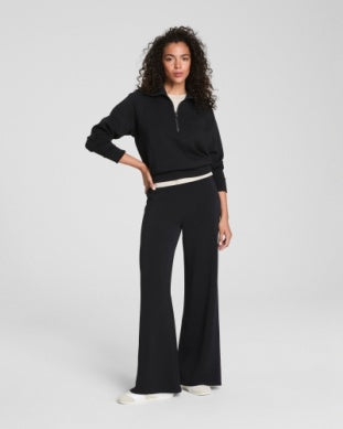 SPANX AIR ESSENTIALS HALF ZIP BLACK