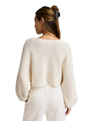 BEYOND YOGA READY FOR BARRE CROPPED SWEATER DOV