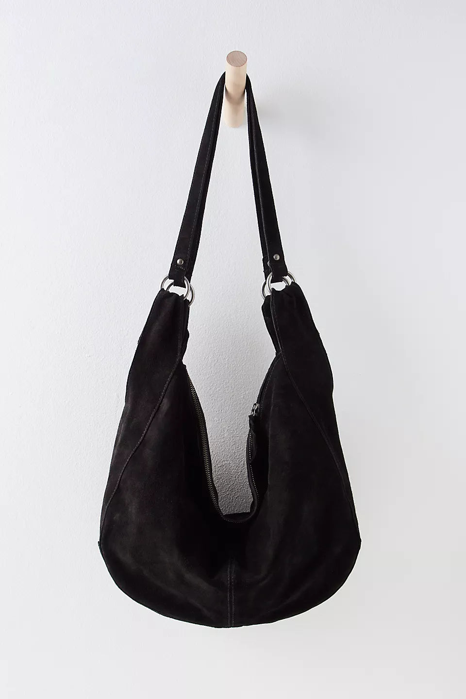 FREE PEOPLE ROMA SUEDE TOTE BAG BLACK