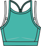BEYOND YOGA SPACEDYE LAYERED LONG LINE BRA CARIBBEAN