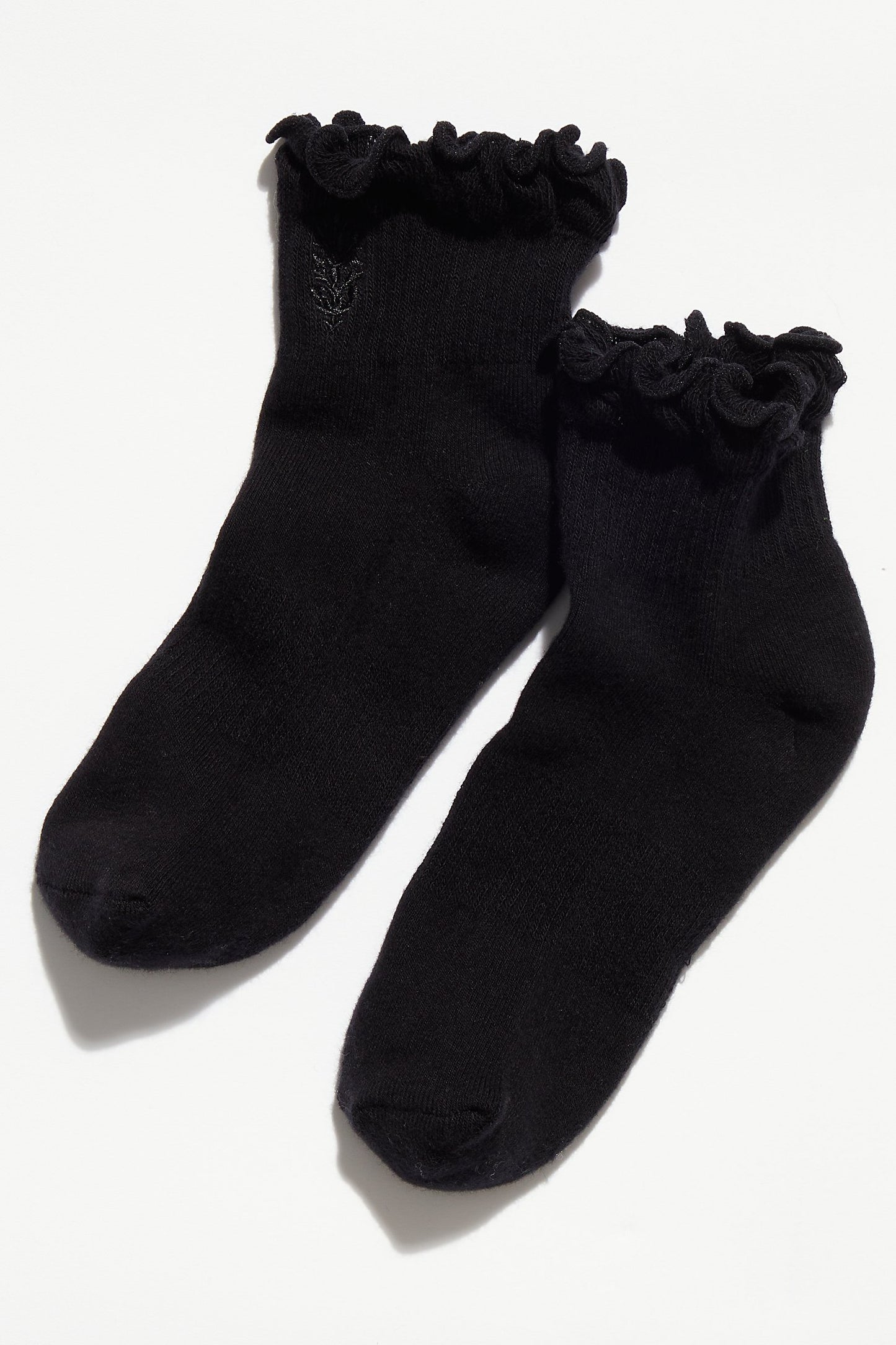 FREE PEOPLE MOVEMENT MOVEMENT RUFFLE SNEAKER SOCKS BLACK