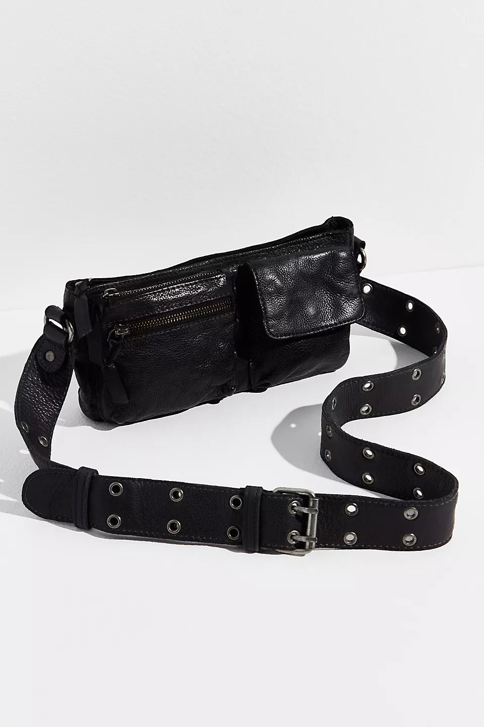 FREE PEOPLE WADE LEATHER SLING BLACK