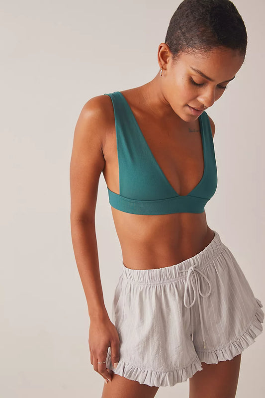 FREE PEOPLE NO SHOW PLUNGE BRALETTE EVERGREEN NEW!!
