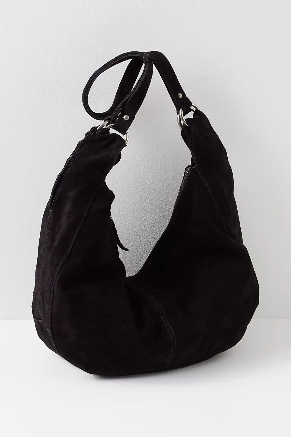 FREE PEOPLE ROMA SUEDE TOTE BAG BLACK