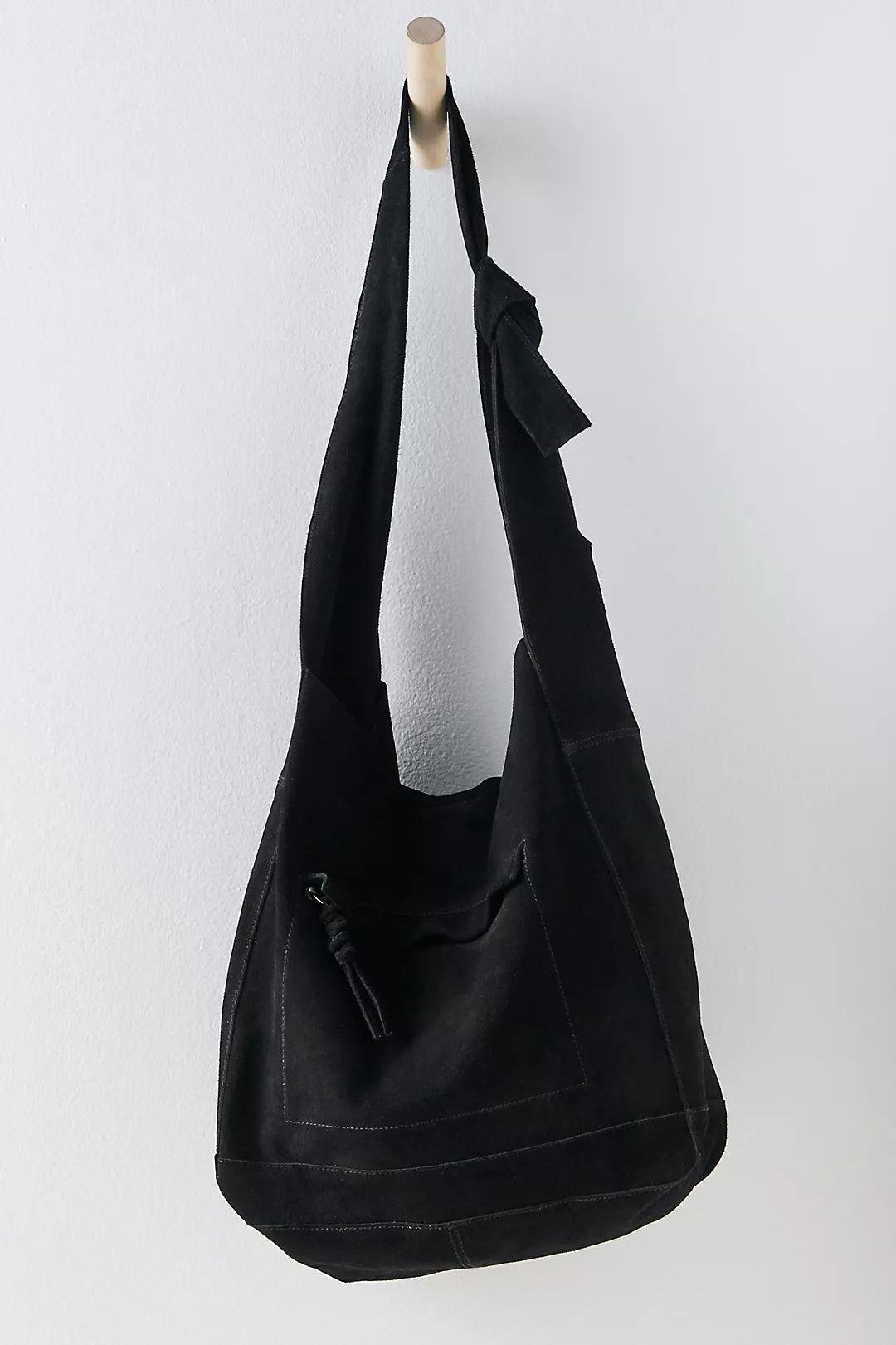 Free People Slouchy Suede Shoulder Bag in Black