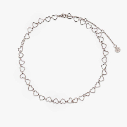 PURA VIDA HEART CHAIN CHOKER SILVER NEW