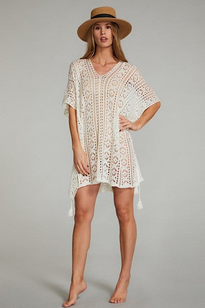 MISS SPARKLING BEACH COVER UP WHITE