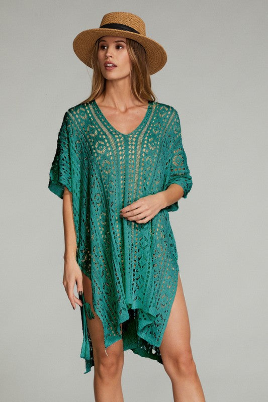 MISS SPARKLING BEACH COVER UP TEAL