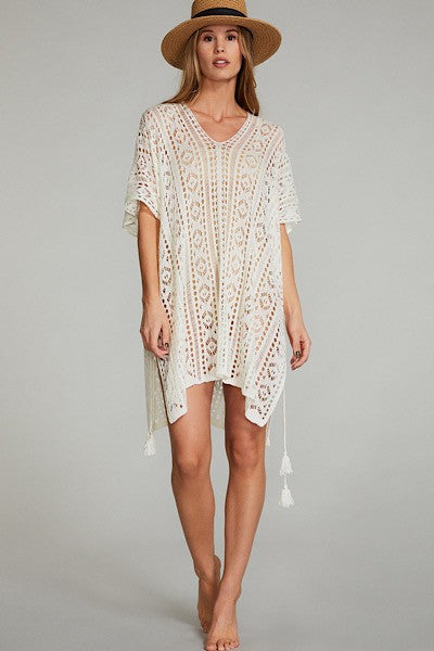 MISS SPARKLING BEACH COVER UP WHITE