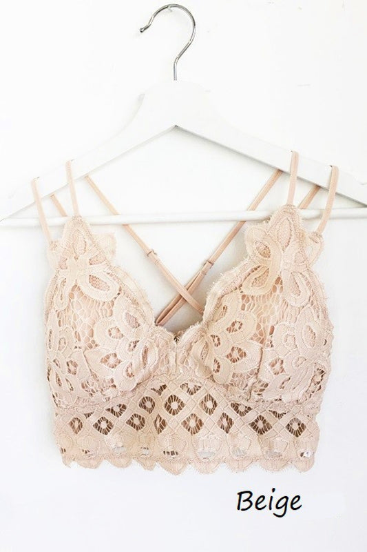 Anemone Full Lace bralette 713 - Rust, SM : : Clothing
