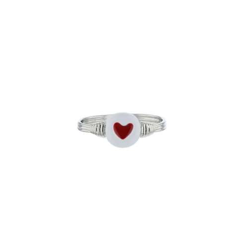 PURA VIDA WIRE WRAPPED ENAMEL HEART RING