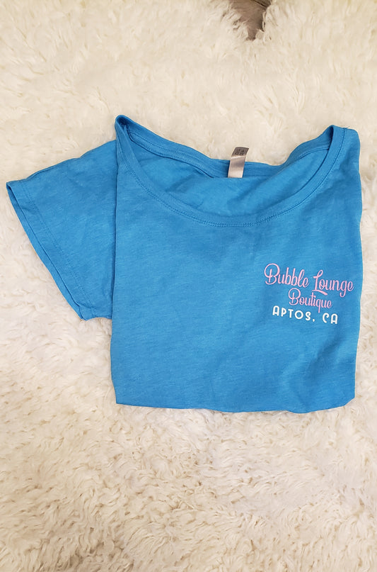 BUBBLE LOUNGE APPAREL DOLMAN TEE VINTAGE TURQUOISE