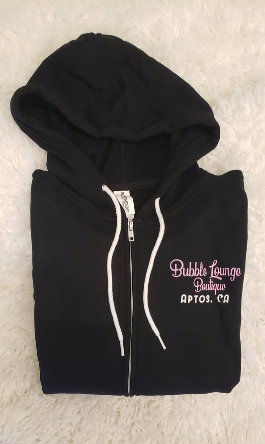 BUBBLE LOUNGE APPAREL ZIP HOODIE BLACK