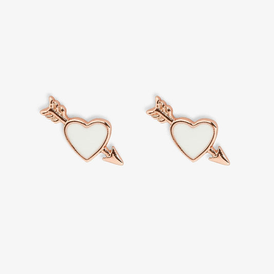 PURA VIDA LOVESTRUCK STUD EARRINGS ROSE GOLD