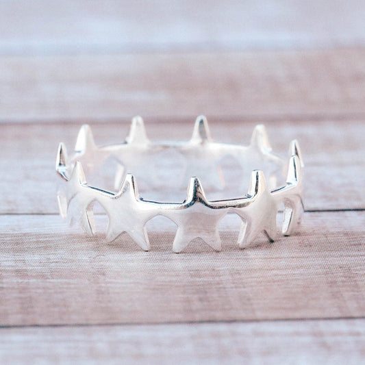 PURA VIDA SEEING STARS BAND RING SILVER