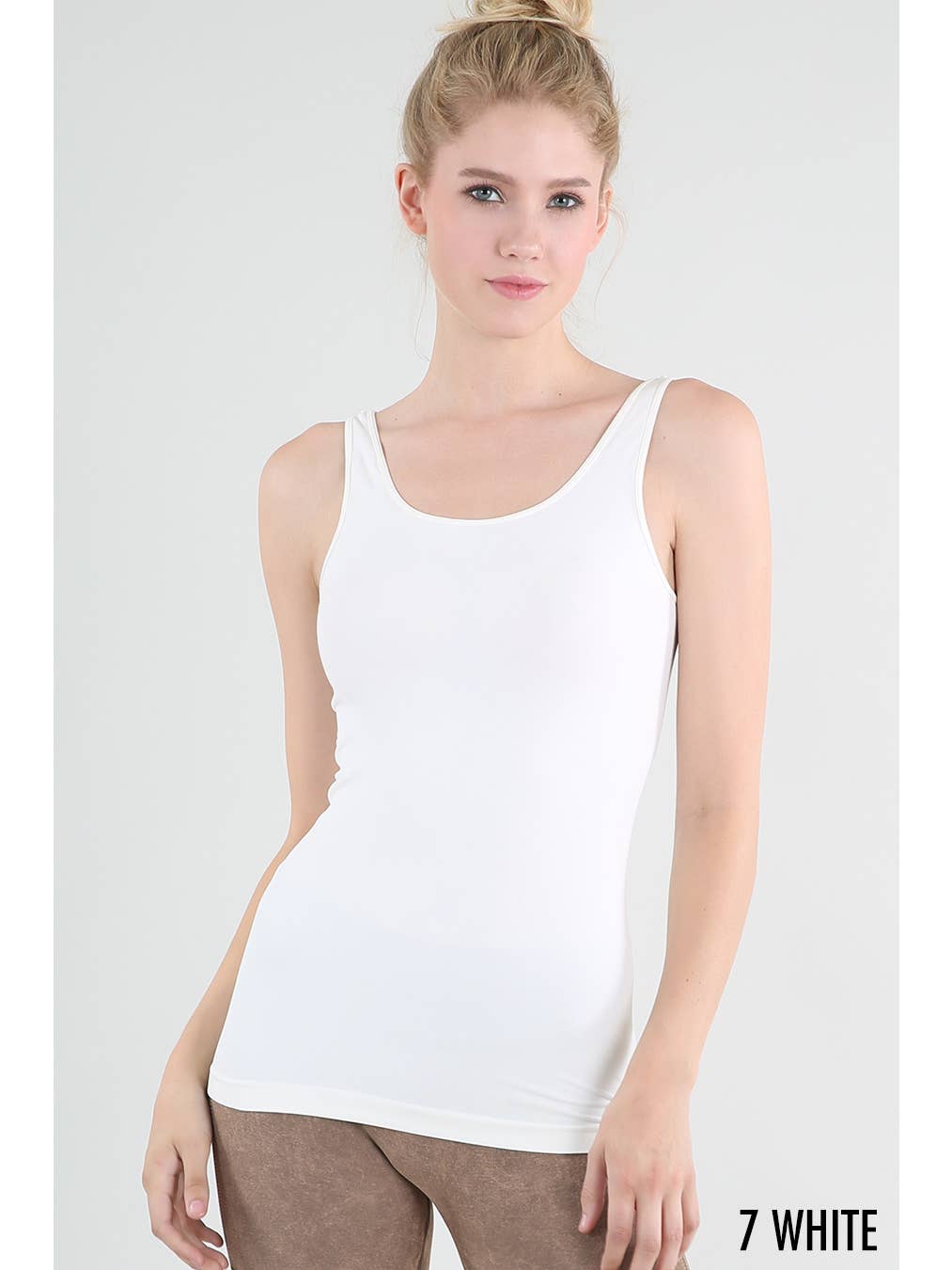 NIKIBIKI  Plain Jersey Tank Top White