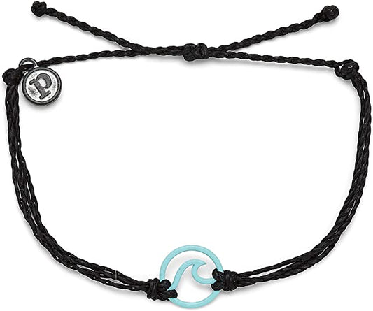 PURA VIDA ENAMEL WAVE AQUA BRACELET BLACK