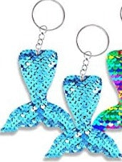 HONBAY GLITTER MERMAID FIN SEQUIN KEYCHAIN ASSORTED COLORS