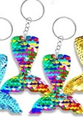 HONBAY GLITTER MERMAID FIN SEQUIN KEYCHAIN ASSORTED COLORS