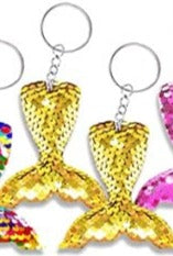 HONBAY GLITTER MERMAID FIN SEQUIN KEYCHAIN ASSORTED COLORS