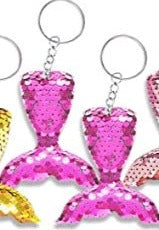 HONBAY GLITTER MERMAID FIN SEQUIN KEYCHAIN ASSORTED COLORS