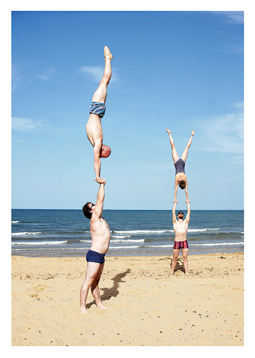 PALM PRESS GREETING CARDS ACROBATS RELAXING DAY ON THE BEACH