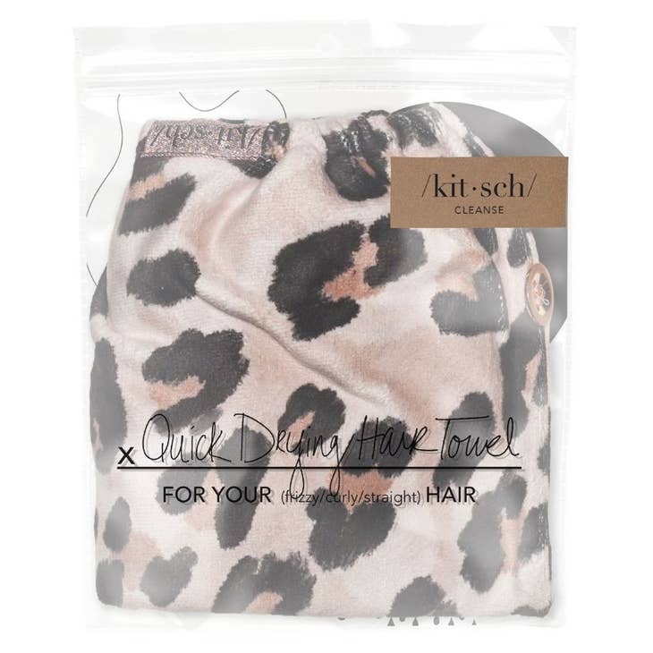 KITSCH QUICK DRY HAIR TOWEL LEOPARD