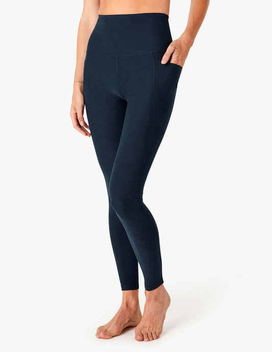 BEYOND YOGA SPACE DYE OUT OF POCKET HIGH WAISTED MIDI LEGGING NOCTURNAL NAVY