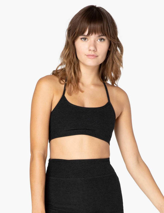 BEYOND YOGA SPACE DYE SLIM RACERBACK BRA DARKEST NIGHT