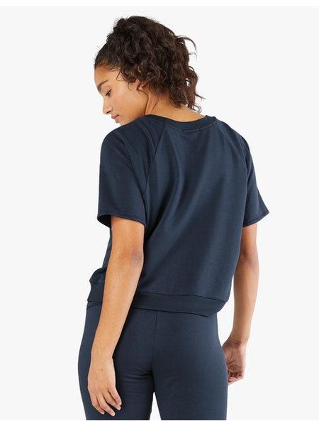 BEYOND YOGA SOLID CHOICE SHORT SLEEVE PULLOVER NOCTURNAL NAVY