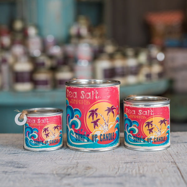 SURFS UP SEA SALT PAINT CAN CANDLE 1/4 PINT