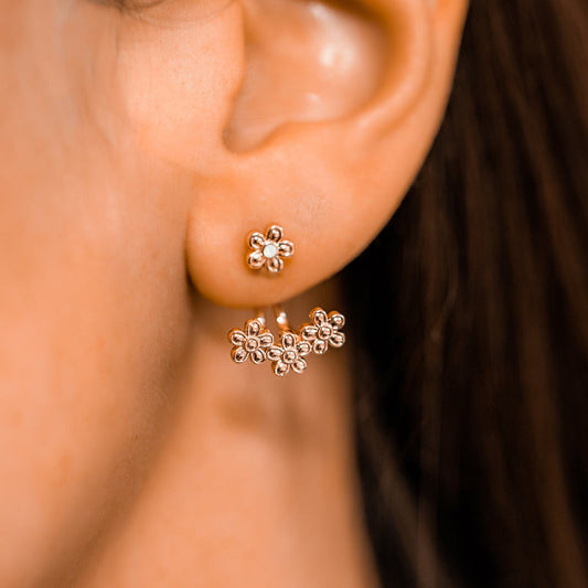 PURA VIDA OPAL DAISY EAR JACKET ROSE GOLD