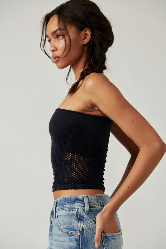 FREE PEOPLE TALK ABOUT IT TUBE TOP BLACK