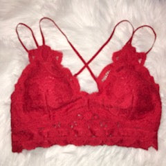 ANEMONE ELISE LACE BRALETTE LIGHT RED