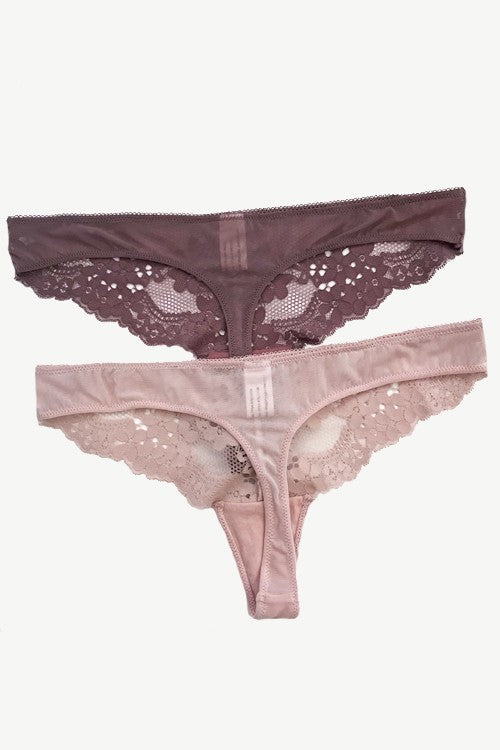 ANEMONE LACE/MESH THONG-VARIOUS COLOR OPTIONS
