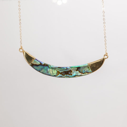 LESLIE FRANCESCA ABALONE CRESCENT NECKLACE GOLD 131