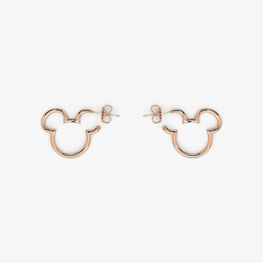 PURA VIDA MICKEY MOUSE HEAD HOOP EARRINGS ROSE GOLD NEW!