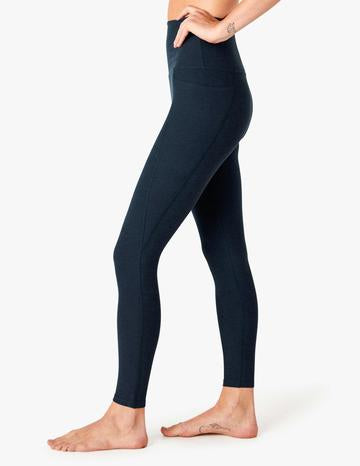 BEYOND YOGA SPACE DYE OUT OF POCKET HIGH WAISTED MIDI LEGGING NOCTURNAL NAVY