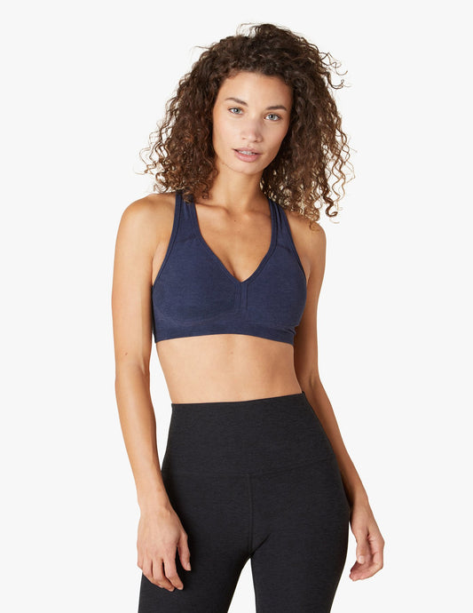 BEYOND YOGA LIFT YOUR SPIRITS BRA SPACEDYE NOCTURNAL NAVY