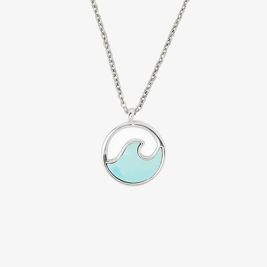 PURA VIDA STONE WAVE NECKLACE SILVER