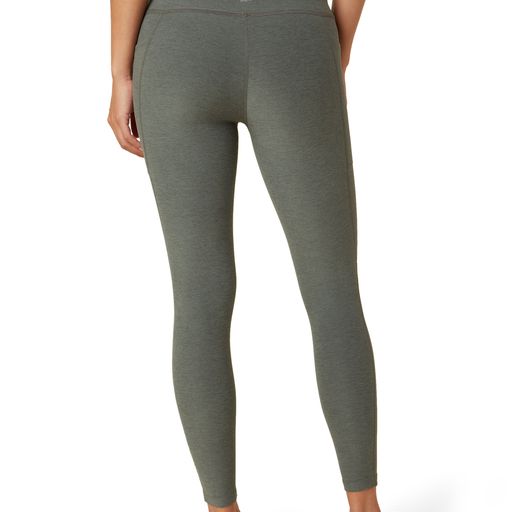 BEYOND YOGA SPACE DYE OUT OF POCKET HIGH WAISTED MIDI LEGGING PEWTER HEATHER